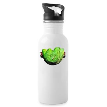 Snake Fractalized - Water bottle with straw - white - Right