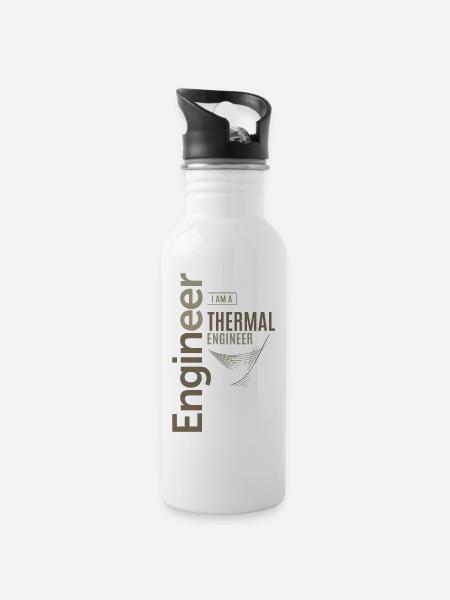 Thermal Engineer - Water bottle with straw - white