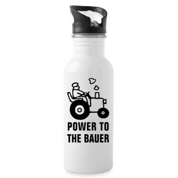 power_to_the_bauer_072011_b_1c - Water bottle with straw - white - Right