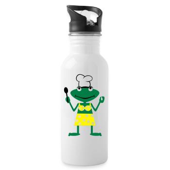 Cook frog - Trinkflasche mit integriertem Trinkhalm - Weiß - Rechts