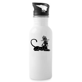 Egyptian sphinx - Water bottle with straw - white - Right