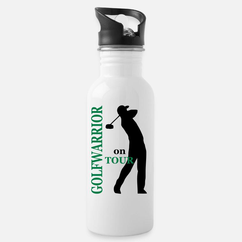 golf - Gourde avec paille intégrée - blanc