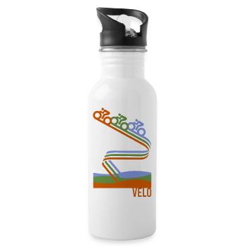 Velo retro cycling shirt - Water bottle with straw - white - Right