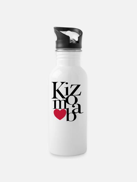 Kizomba Art - Kizomba Dance Shirt - Gourde avec paille intégrée - blanc