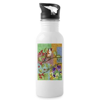 Vogel - Trinkflasche mit integriertem Trinkhalm - Weiß - Rechts