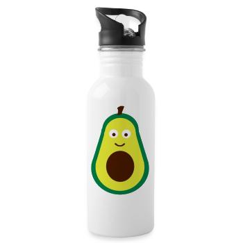 Avocado Baby Gift Birth Birthday - Water bottle with straw - white - Right