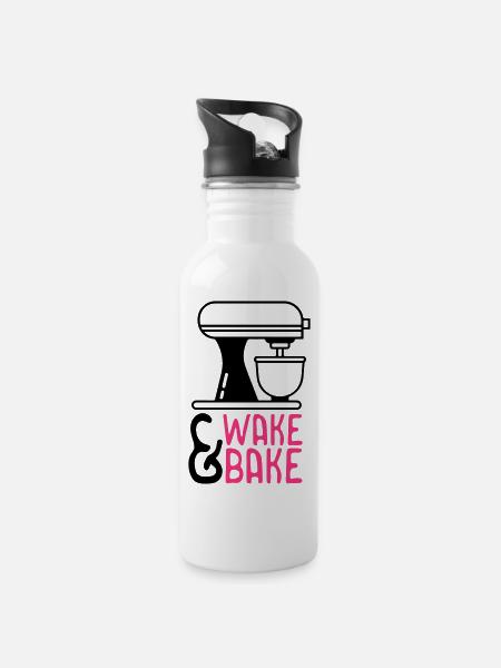 Wake and Bake - Drikkeflaske med integreret sugerør - hvid