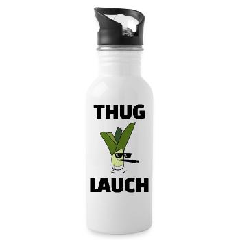 Thug Lauch Lauchlifestyle Fitness - Trinkflasche mit integriertem Trinkhalm - Weiß - Rechts