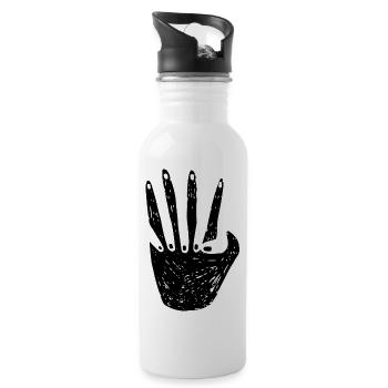 Holding Hands - Trinkflasche mit integriertem Trinkhalm - Weiß - Rechts