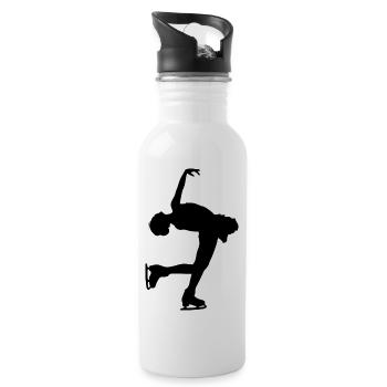 Eiskunstlauf Schlittschuhe Schlittschuhlaufen - Trinkflasche mit integriertem Trinkhalm - Weiß - Rechts