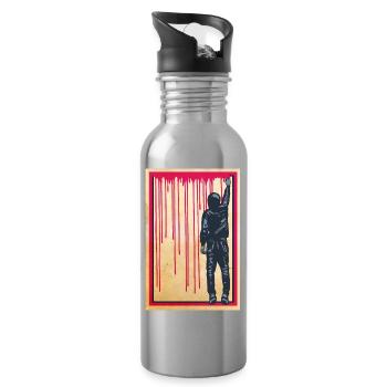 STREET ART - SPRAY BOY Poster - Water bottle with straw - silver - Right