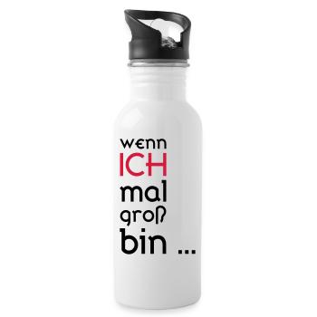 ...wenn ich mal groß bin... - Trinkflasche mit integriertem Trinkhalm - Weiß - Rechts