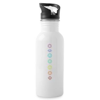 Seven chakras - Water bottle with straw - white - Right