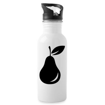 Birne Birnen Frucht Früchte Essen Gesund Pear - Trinkflasche mit integriertem Trinkhalm - Weiß - Rechts