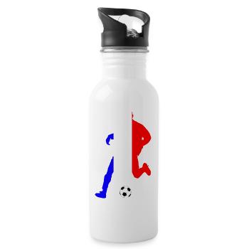 joueur de foot france - Water bottle with straw - white - Right