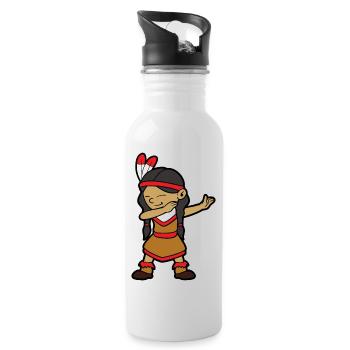 Dabbing Dab Danse Fille indienne Fille indienne - Gourde avec paille intégrée - blanc - Droite