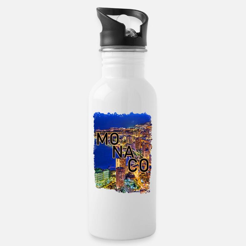 Monaco - Trinkflasche mit integriertem Trinkhalm - Weiß