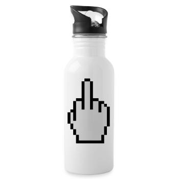 Finger salute - Water bottle with straw - white - Right