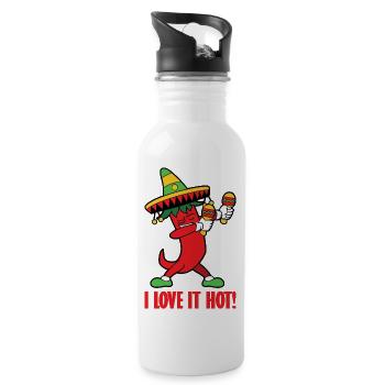Chilli pepper hot pepper chili pepper hot food - Water bottle with straw - white - Right
