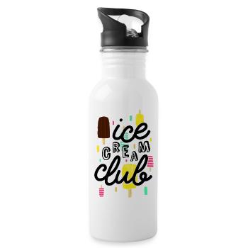 Ice Cream Club - Water bottle with straw - white - Right