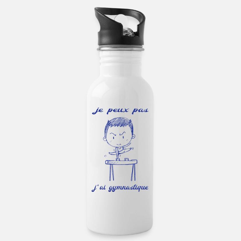 gymnastic - Water bottle with straw - white