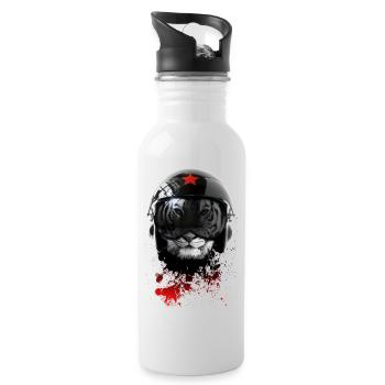 russian pilot v6 by dk - Water bottle with straw - white - Right