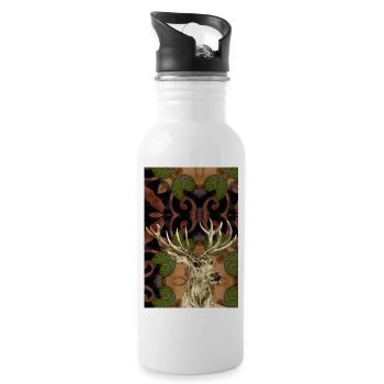 Deer king of the forest - Water bottle with straw - white - Right