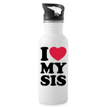 I love my sis - J'aime ma soeur - Gourde avec paille intégrée - blanc - Droite