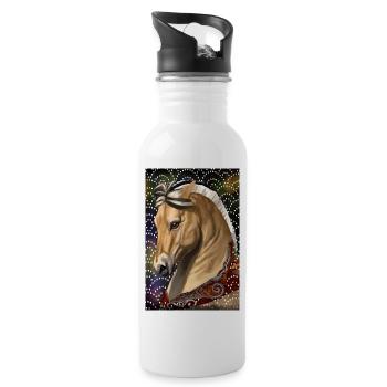 Poster Fjord - Trinkflasche mit integriertem Trinkhalm - Weiß - Rechts