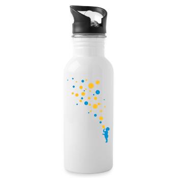 Love color bubbles - Trinkflasche mit integriertem Trinkhalm - Weiß - Rechts
