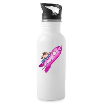 rocket - Water bottle with straw - white - Right