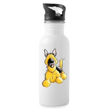 German Shepherd Dog - Breed - Dogs - Water bottle with straw - white - Right
