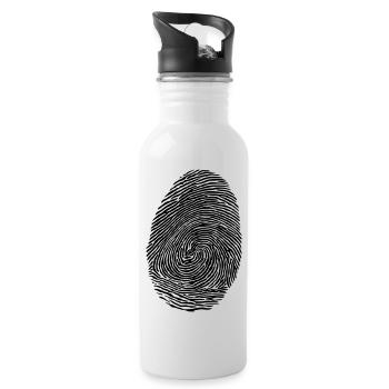 finger print - Water bottle with straw - white - Right