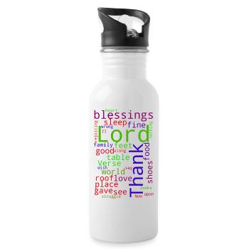 Thank You Lord For Your Blessings On Me - Trinkflasche mit integriertem Trinkhalm - Weiß - Rechts