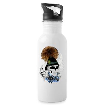Bayern-skull - Water bottle with straw - white - Right