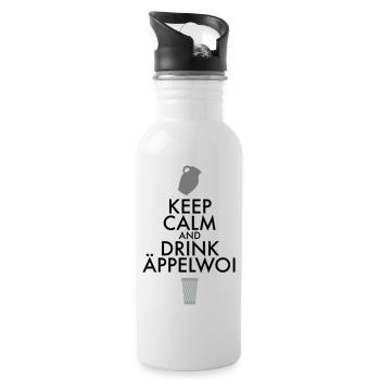 KEEP CALM AND DRINK ÄPPELWOI - Trinkflasche mit integriertem Trinkhalm - Weiß - Rechts
