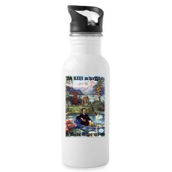Depuis que KINI crée o... Drôle de T-shirt, Bavière, bière - Gourde avec paille intégrée - blanc - Droite
