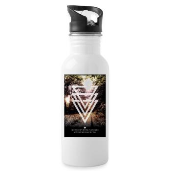 mystic forest triangles - Trinkflasche mit integriertem Trinkhalm - Weiß - Rechts