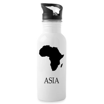 Funny Africa Shirt mit Asia schwarz - Trinkflasche mit integriertem Trinkhalm - Weiß - Rechts