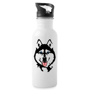 Husky - Water bottle with straw - white - Right
