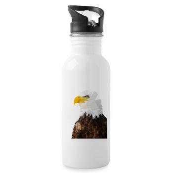 Pygargue à tête blanche dans un style low poly - Gourde avec paille intégrée - blanc - Droite