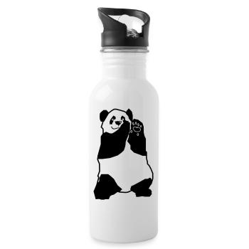 panda - Gourde avec paille intégrée - blanc - Droite