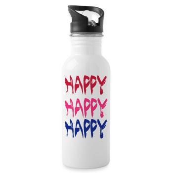 Happy - Water bottle with straw - white - Right