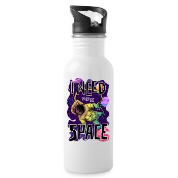 Astronaut - I need more space - Water bottle with straw - white - Right