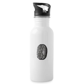 Kaffeebohne - Trinkflasche mit integriertem Trinkhalm - Weiß - Rechts