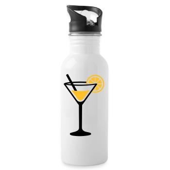 Cocktail - Gourde avec paille intégrée - blanc - Droite
