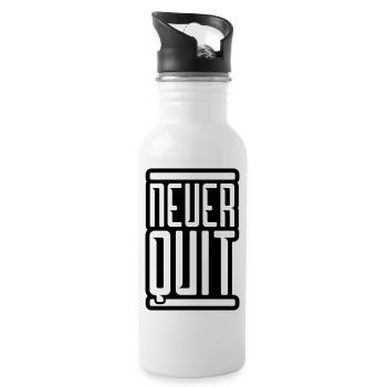 logo never quit sport rote balken gewinner sieger - Trinkflasche mit integriertem Trinkhalm - Weiß - Rechts