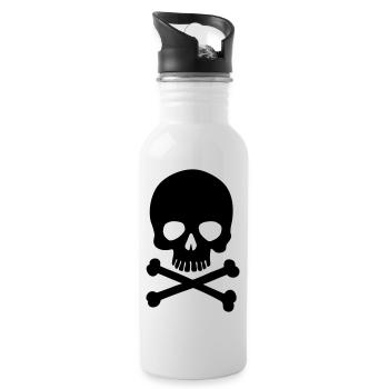 Crâne de pirate - Crâne Trendy & Cool - Gourde avec paille intégrée - blanc - Droite