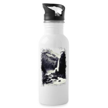 Chute d'eau à l'état sauvage - Gourde avec paille intégrée - blanc - Droite