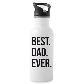 Best Dad Ever - Water bottle with straw - white - Right